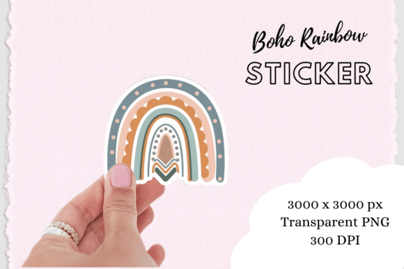 Download Boho Chic Rainbow Sticker - Boho chic Collection