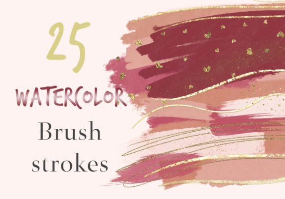 Download Valentines Watercolor Brush Strokes - Valentine Collection