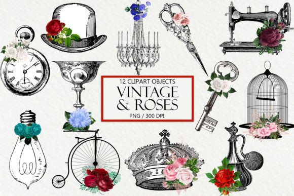 Download Vintage Objects and Roses - Vintage objects Collection