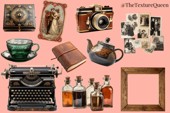 Download Vintage Objects Realistic Clipart PNG - Vintage objects Collection