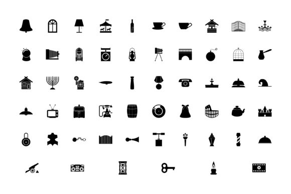 Download Vintage Objects Concept Black Color Set - Vintage objects Collection