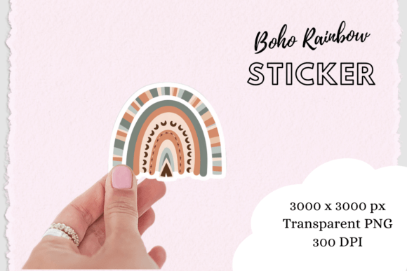 Download Boho Chic Rainbow Sticker Png - Boho chic Collection